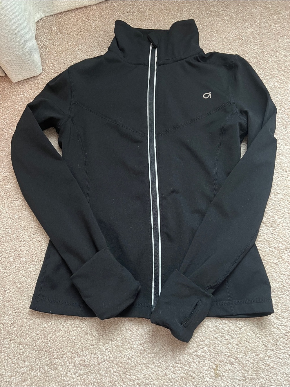 Girls Black Full-Zip Athletic Jacket - GAP Fit - size small